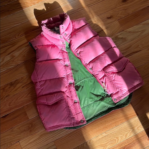J. Crew Jackets & Blazers - J. Crew Pink  and Green Puffer Vest
